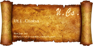 Uti Csaba névjegykártya