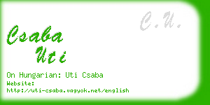 csaba uti business card